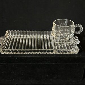 VTG Hazel Atlantas Ball & Rib Sip & Smock Luncheon Set. $45 Per Tray 4 Available